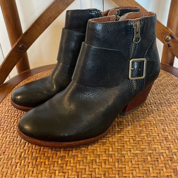 Korkease Morosita block heel full grain leather black booties size 6 - Picture 12 of 12